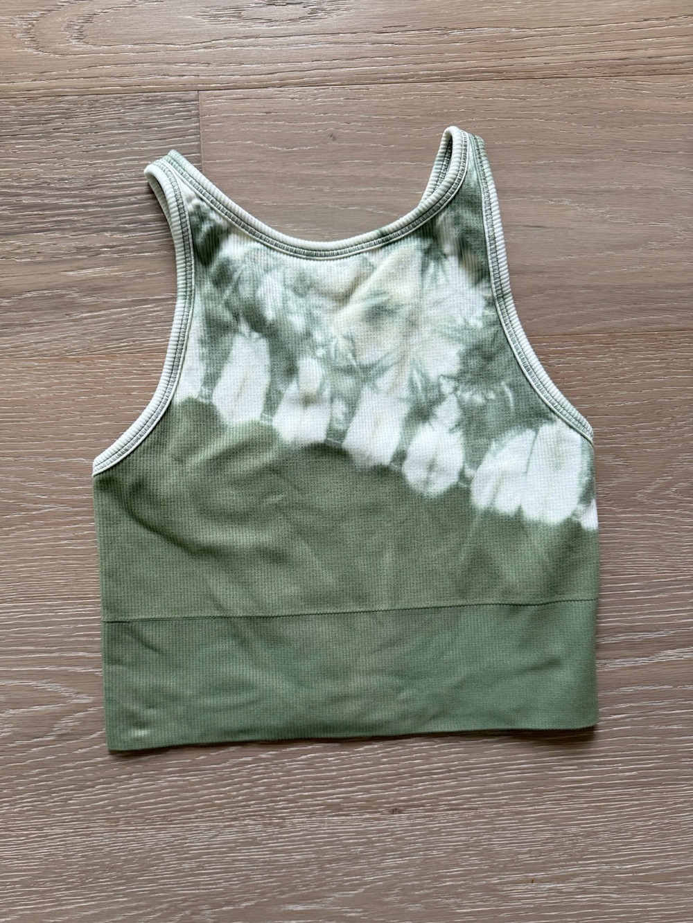 Athleta Green Tie-Dye Cropped Sports Top